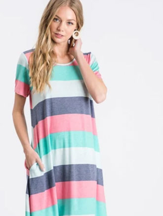 Kade Color Block  Striped Dress